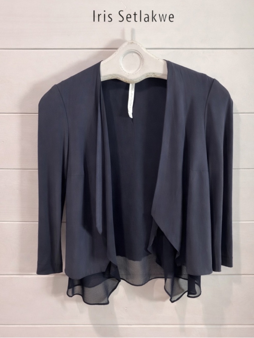 IRIS SETLAKWE – Draped Navy Cardigan – XS